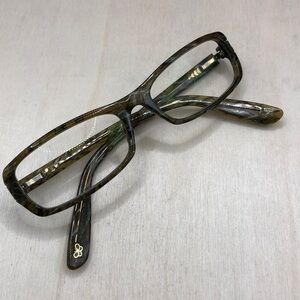 Bottega Veneta BV 122 3n5 140 Brown & Gold Rectangular Glasses FRAMES ONLY